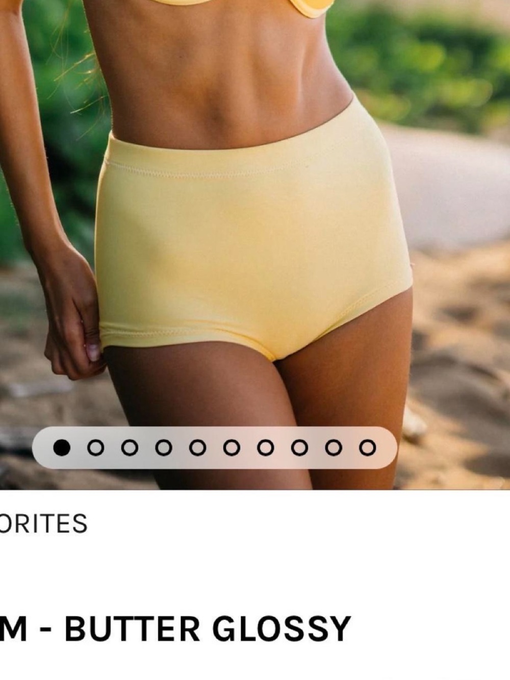 Skatie High-Waist Glossy Shorts - Butter Yellow